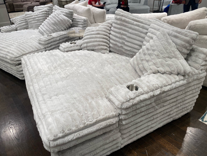Chaise Lounge z podwójny Cupholders i ładowanie Ports