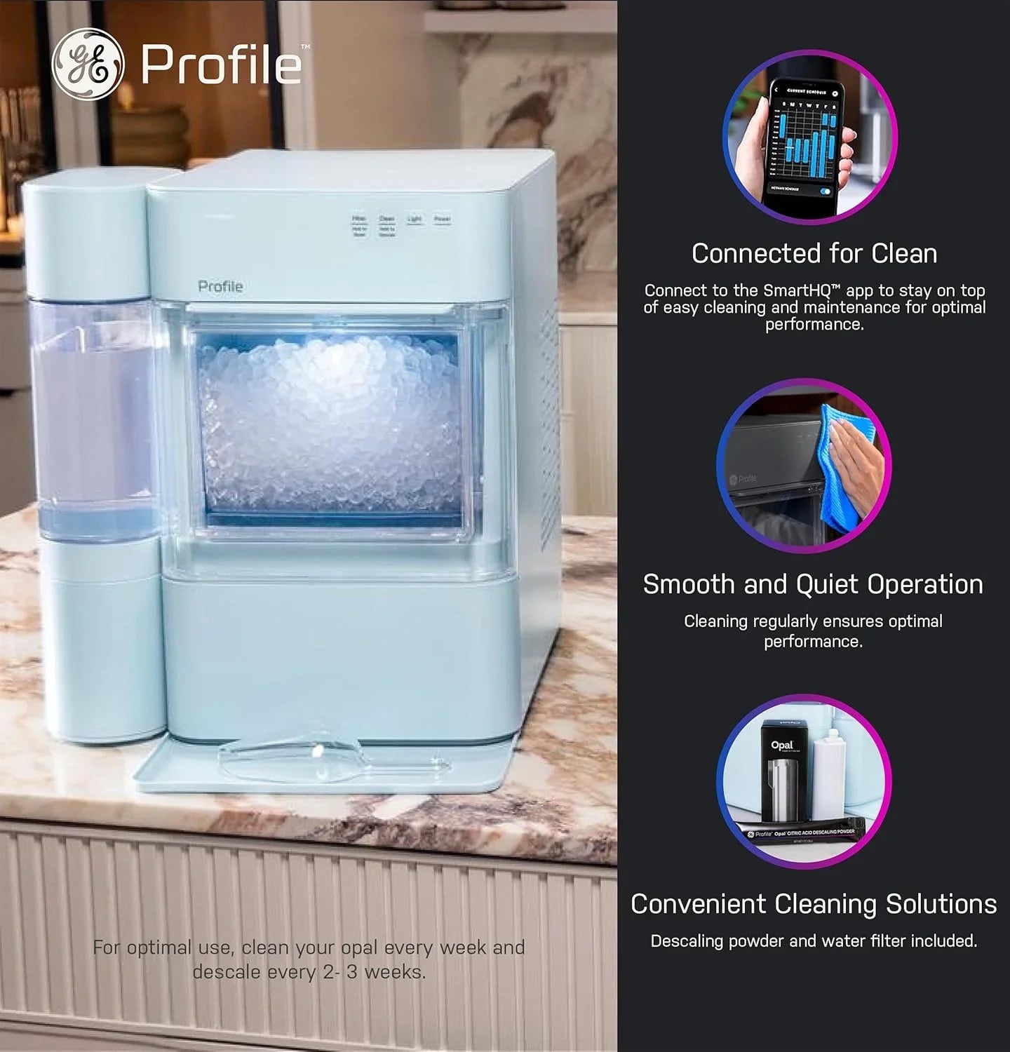 Tank - Opal 2.0 XL with 1 Gallon - Chewable Crunchable Countertop Nugget Ice Maker, Scoop Included, 38 Lbs in 24 Hours, Pellet Ice Machine