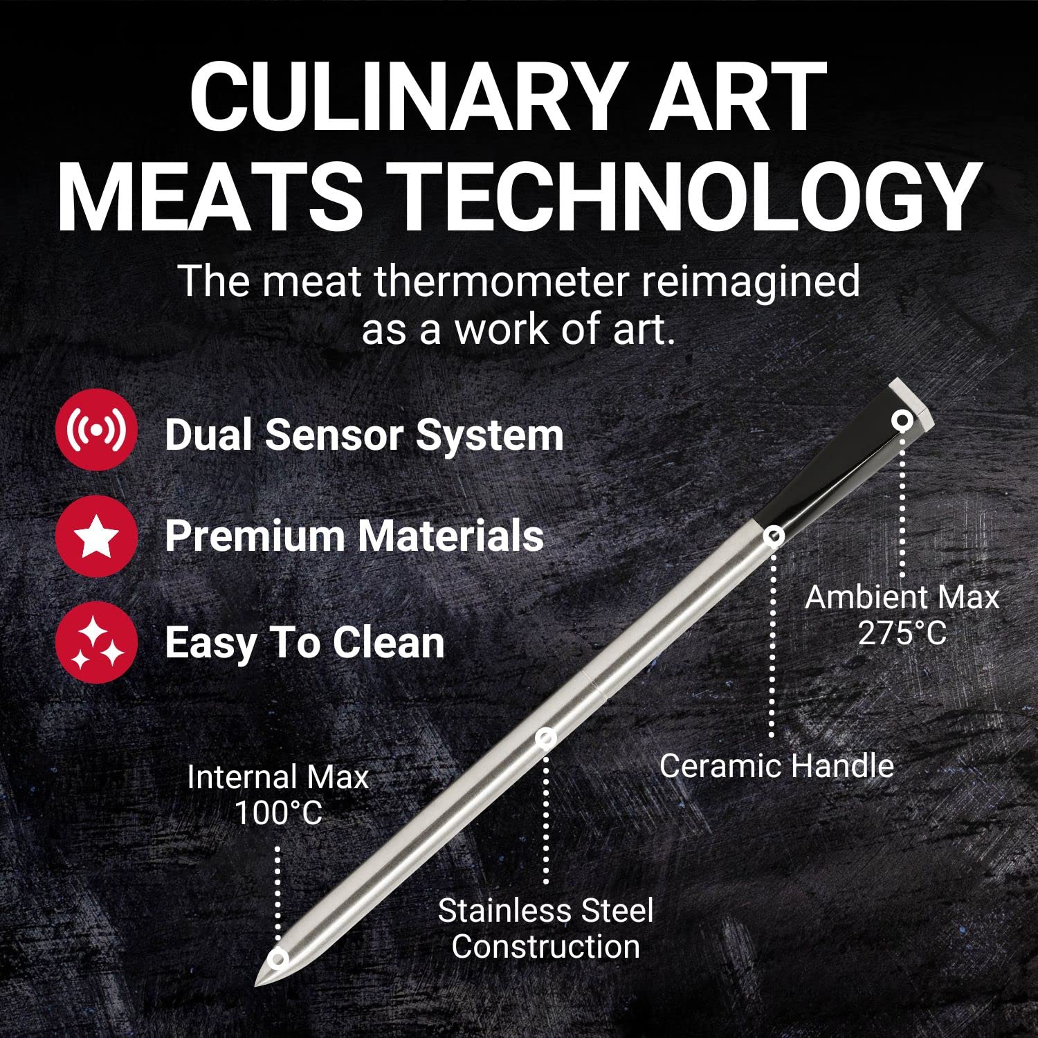 Plus, Featuring Smart Meat Thermometer with Bluetooth, 165ft Wireless Range, For the Oven, Grill, Kitchen, BBQ, Smoker, Rotisserie