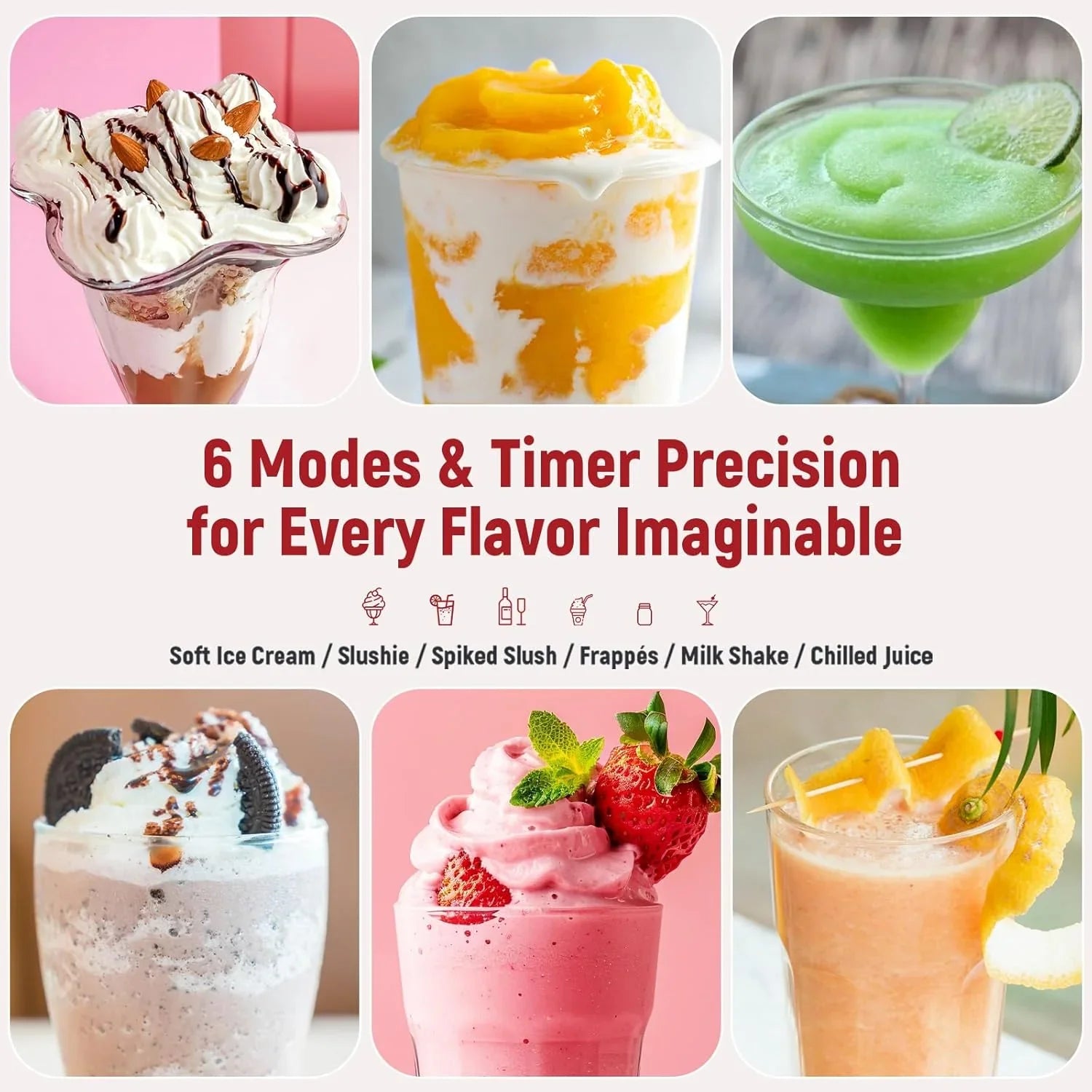 Slushie Machine Featuring No Ice Needed All-in-one Slushy Maker for Home, Real-time Temp Display, Auto-clean, 6 Preset, Frozen Margaritas, Cocktails