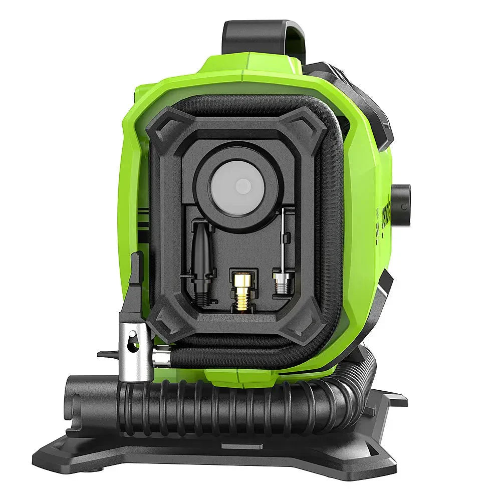 Inflator - 24 Volt Battery Powered 160-PSI, Featuring 2.0 Ah USB-C Battery and Charger - Green Finish
