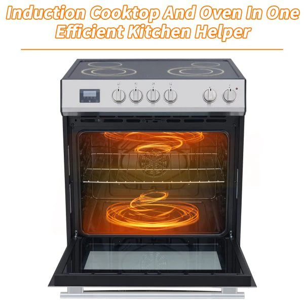 Range - Front Control Electric, Oven with 5 Cooktop Elements with 6 Cooking Power Options - Freestanding Oven, 5.0 Cu. Ft. Capacity Stainless Steel