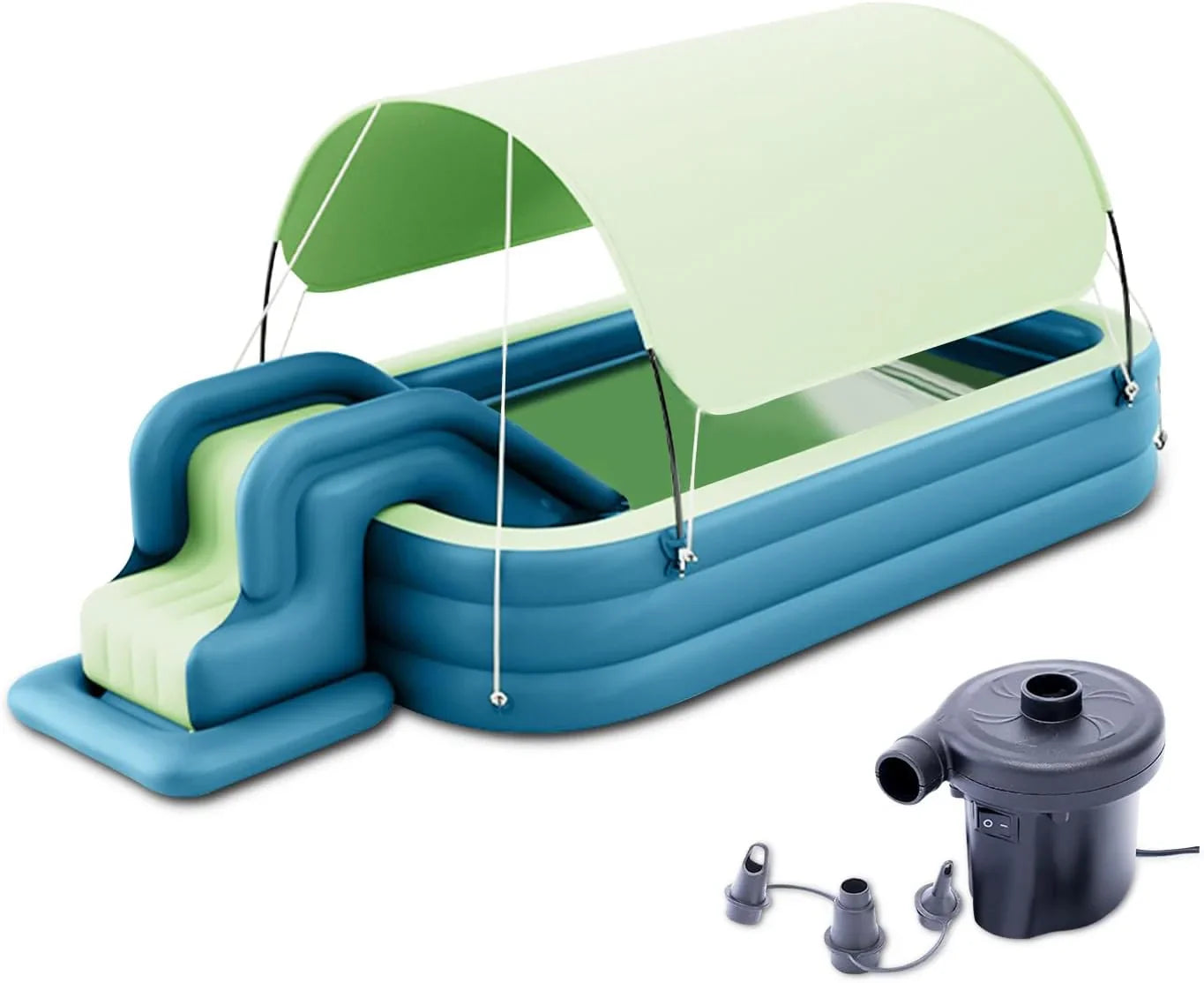 Swimming Pool - Inflatable, Featuring Water Slide - Inflatable Slide Water Pool with Awning, Inflatable Mega Bouncy Castle Water Park, Swim Centre