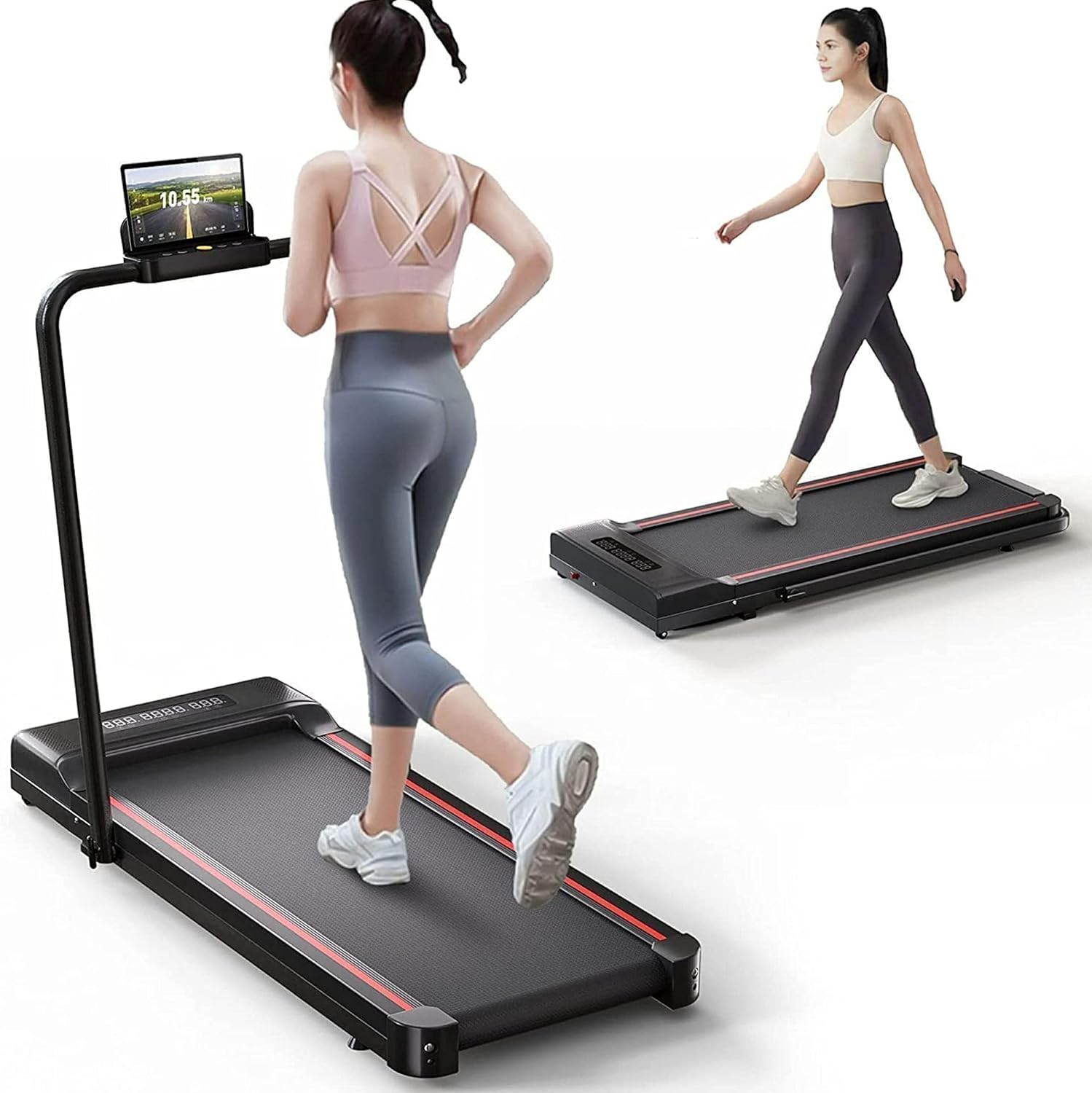 Treadmill - Sperax, walking Pad-under Desk Treadmill-3 in 1 Folding Treadmill-treadmills - Designed for Home-black Red