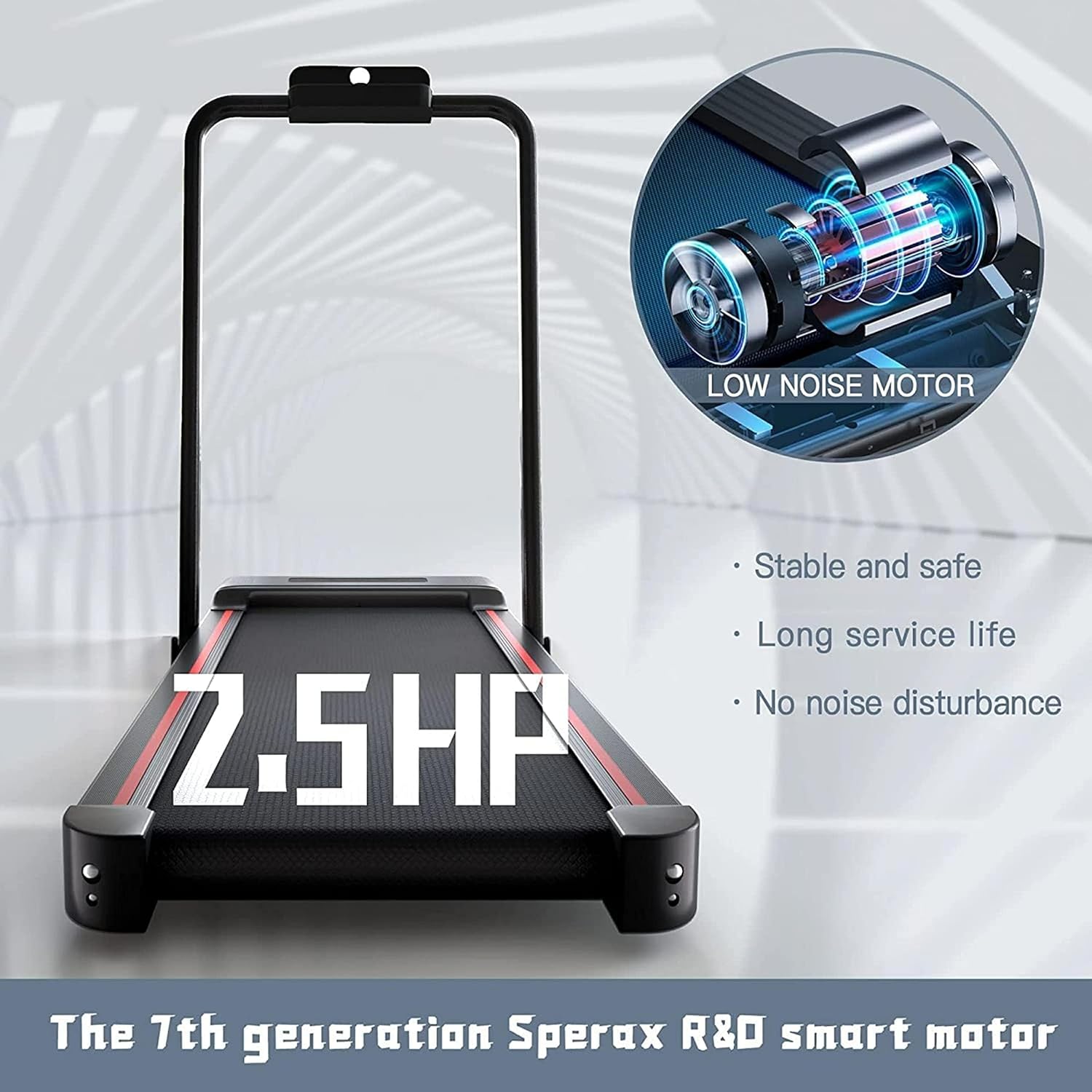 Treadmill - Sperax, walking Pad-under Desk Treadmill-3 in 1 Folding Treadmill-treadmills - Designed for Home-black Red
