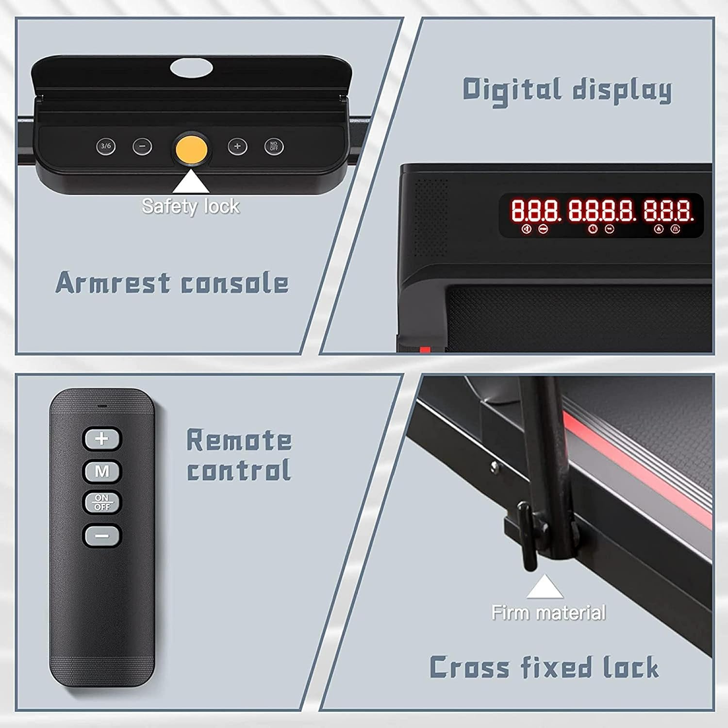 Treadmill - Sperax, walking Pad-under Desk Treadmill-3 in 1 Folding Treadmill-treadmills - Designed for Home-black Red