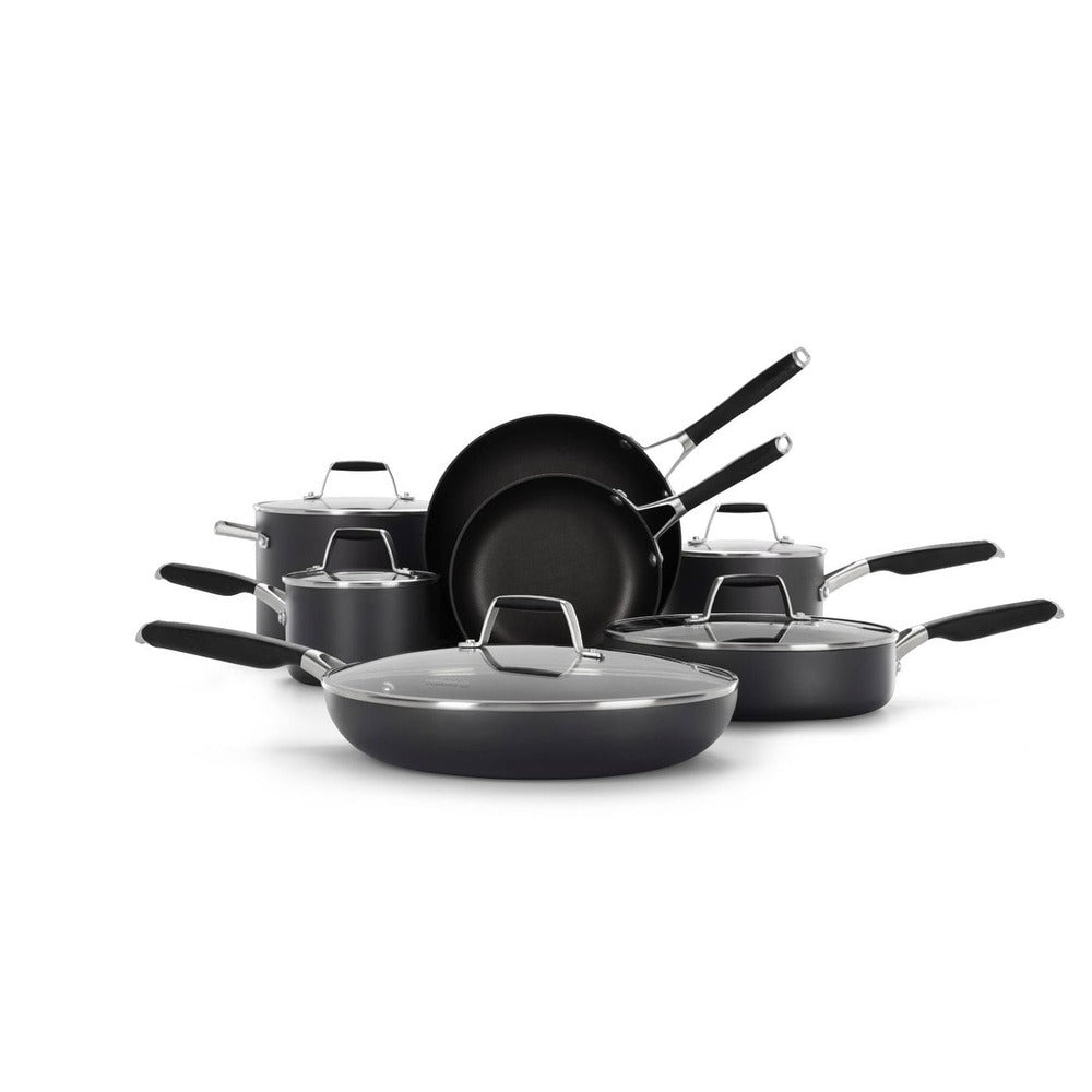 Hard-anodized nieprzywierający Cookware z 12-elementowy Pots i Pans zestaw