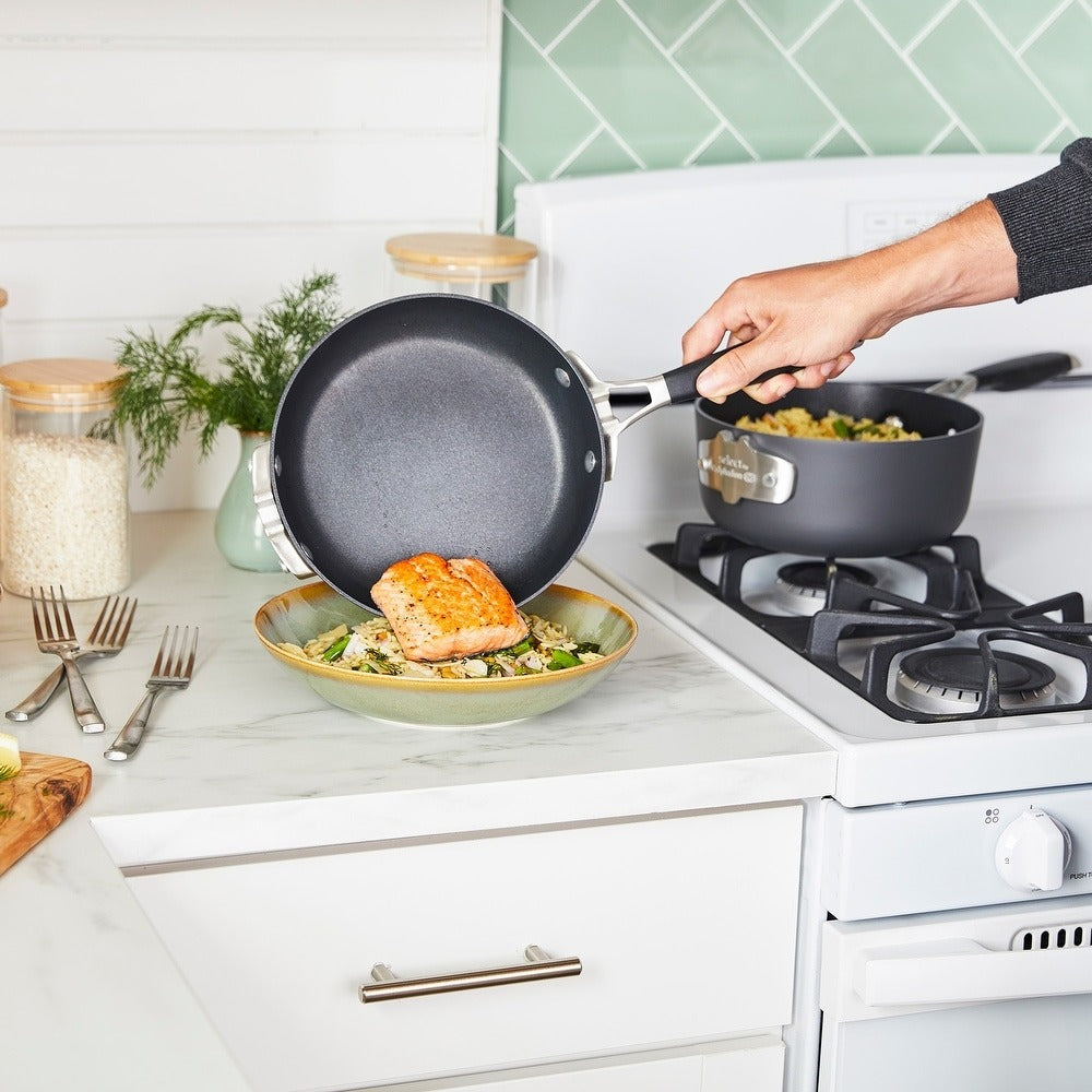 Hard-anodized nieprzywierający Cookware z 12-elementowy Pots i Pans zestaw