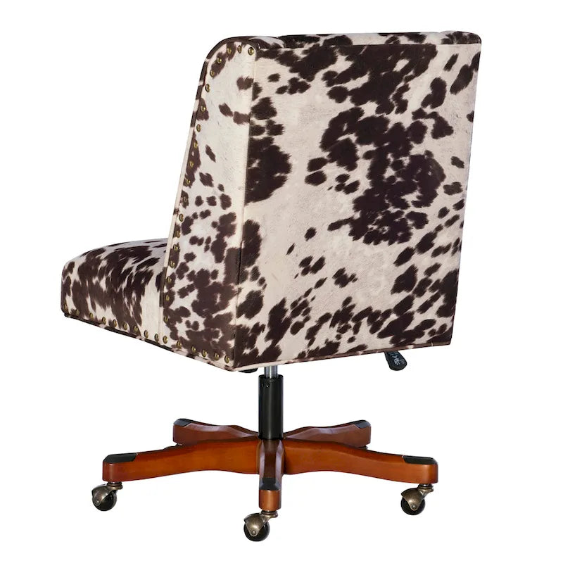Plush krzeslo biurowe z brązowy i biały Cow Print