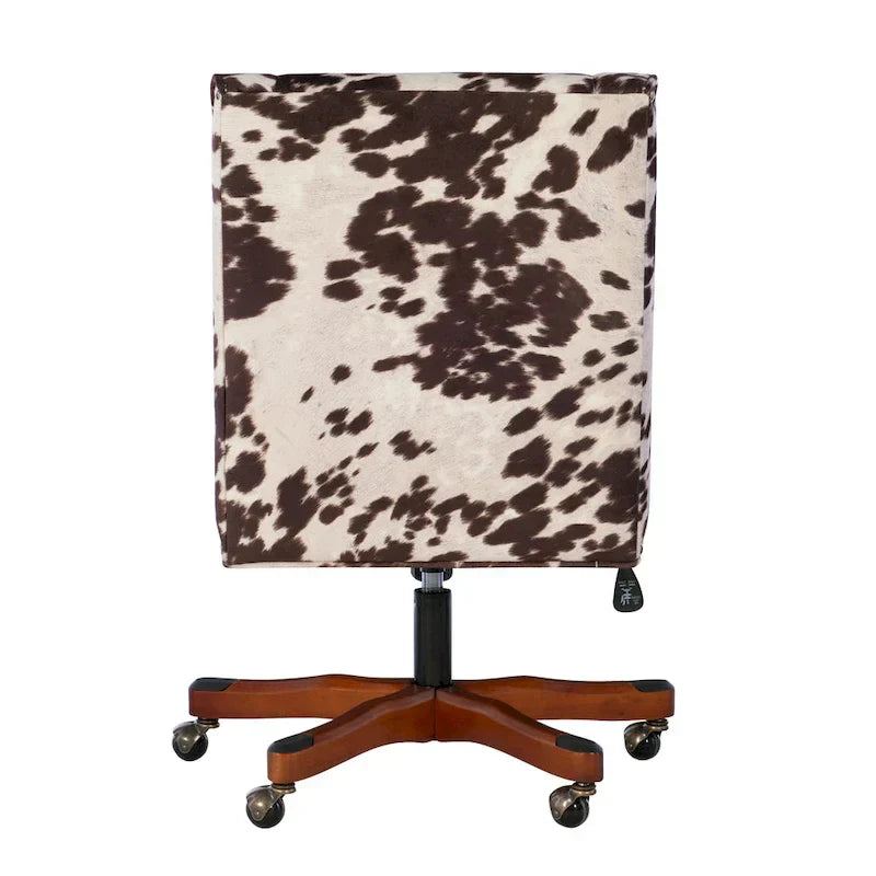 Plush krzeslo biurowe z brązowy i biały Cow Print