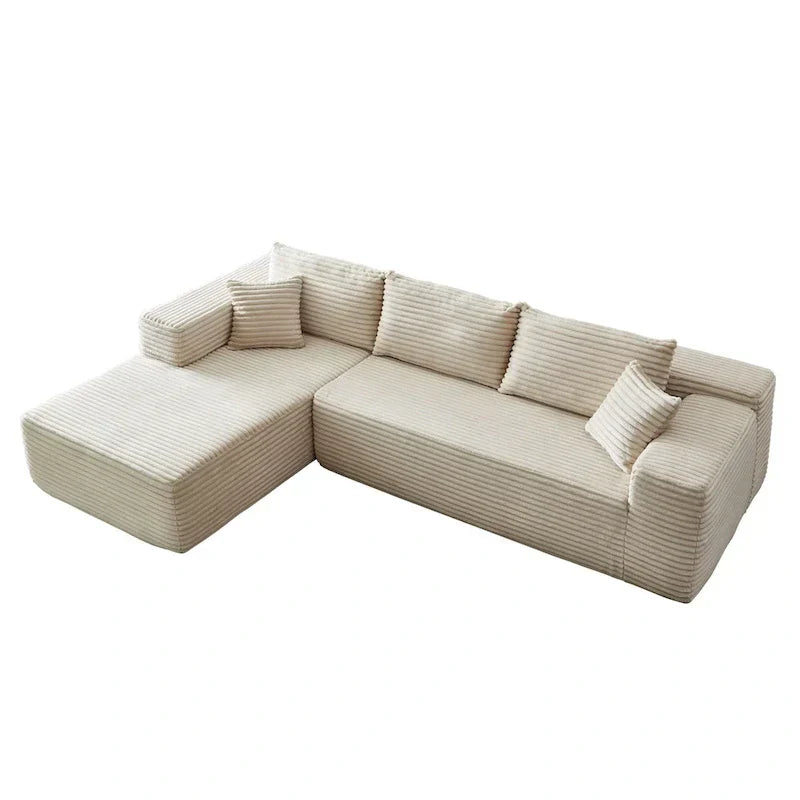 Cozy Long Plush Chaise sofa, No Assembly Needed