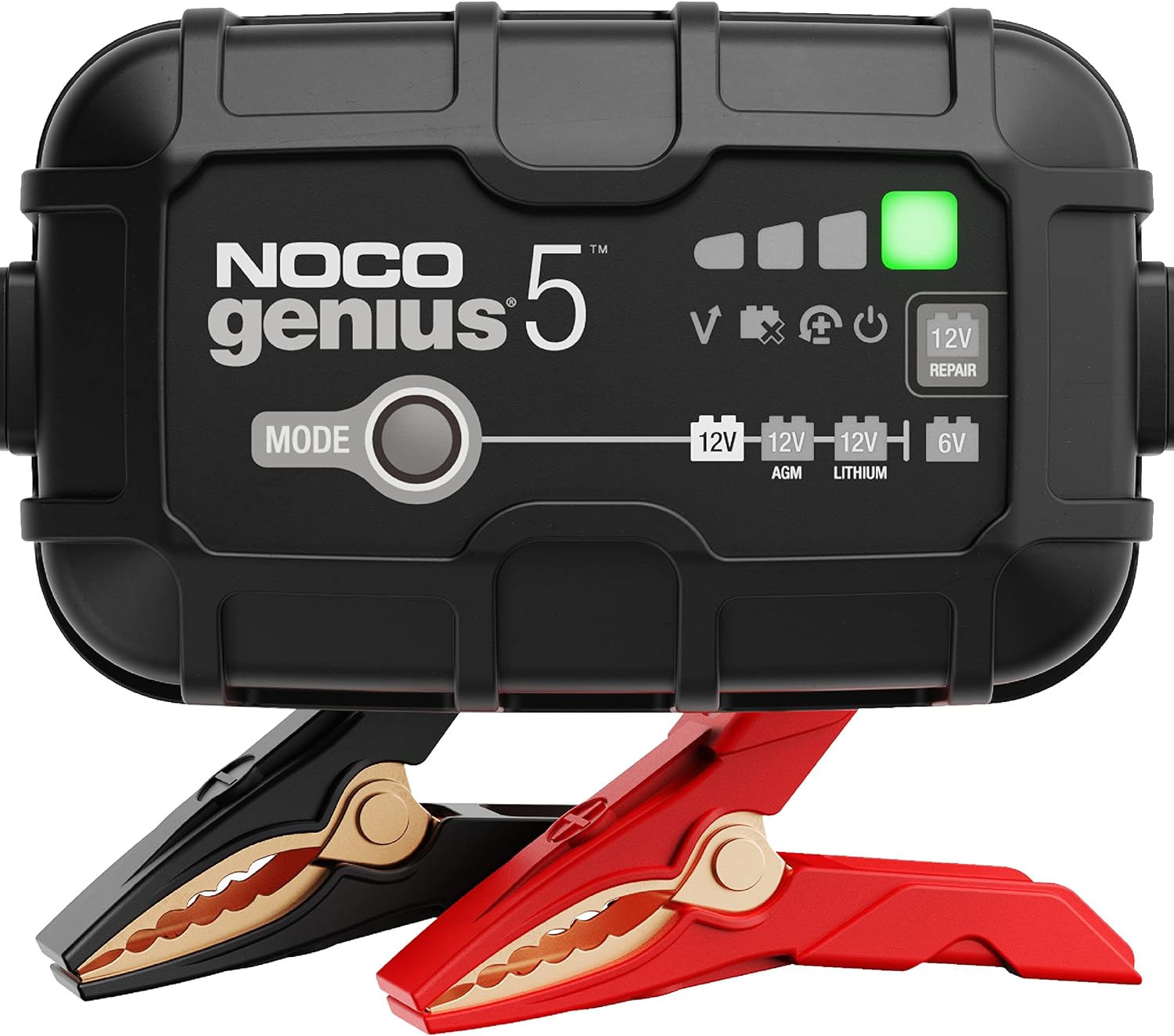 1787382576_xef2AHiP GENIUS5, Featuring 5A 6V/12V Smart Battery Charger, Automatic Maintainer, Trickle Charger and Desulfator with Overcharge Protection and Temperature