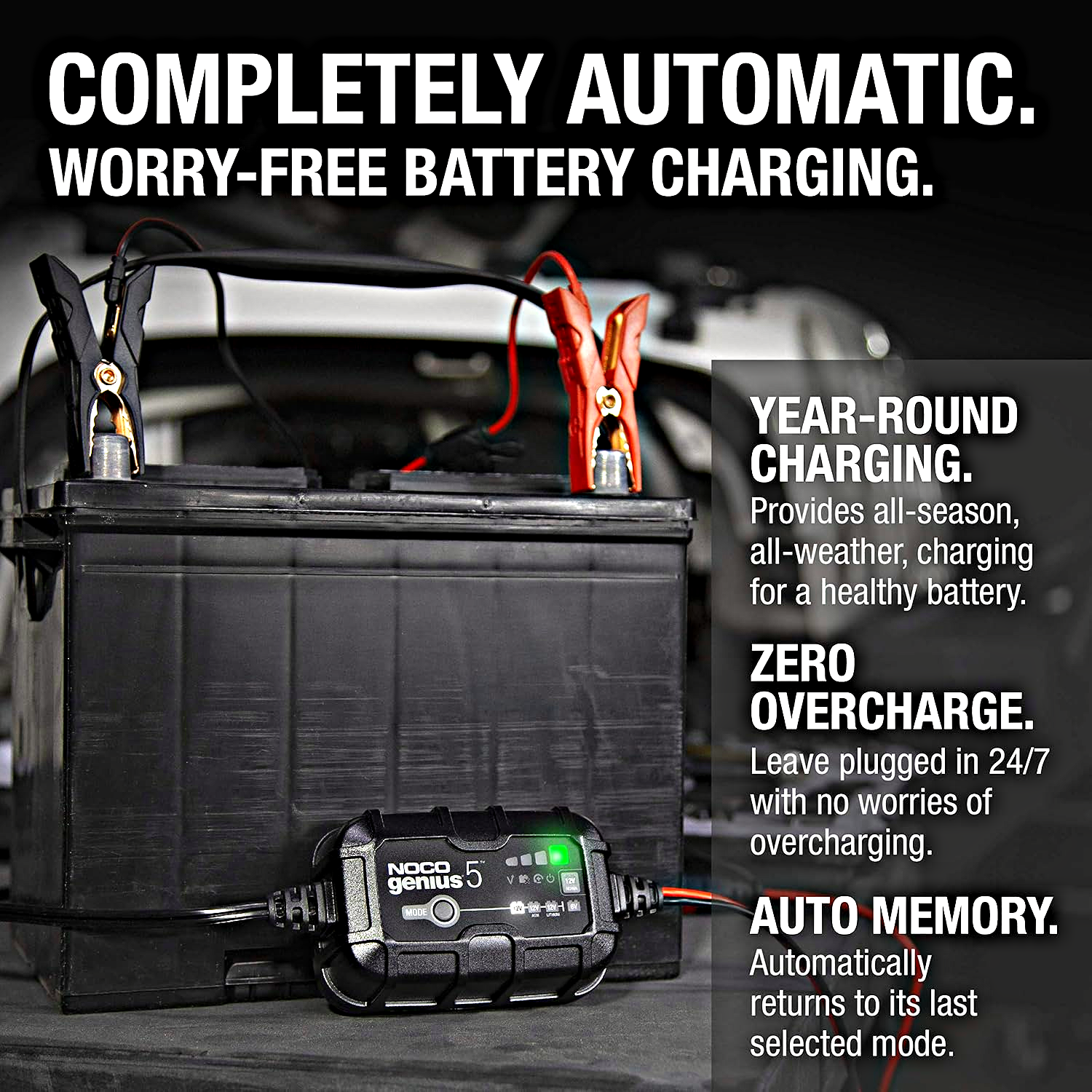 1787382603_XUpTcQIL GENIUS5, Featuring 5A 6V/12V Smart Battery Charger, Automatic Maintainer, Trickle Charger and Desulfator with Overcharge Protection and Temperature