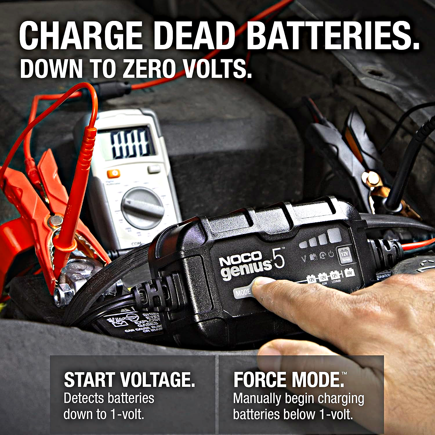 1787382609_Dn25mpdy GENIUS5, Featuring 5A 6V/12V Smart Battery Charger, Automatic Maintainer, Trickle Charger and Desulfator with Overcharge Protection and Temperature