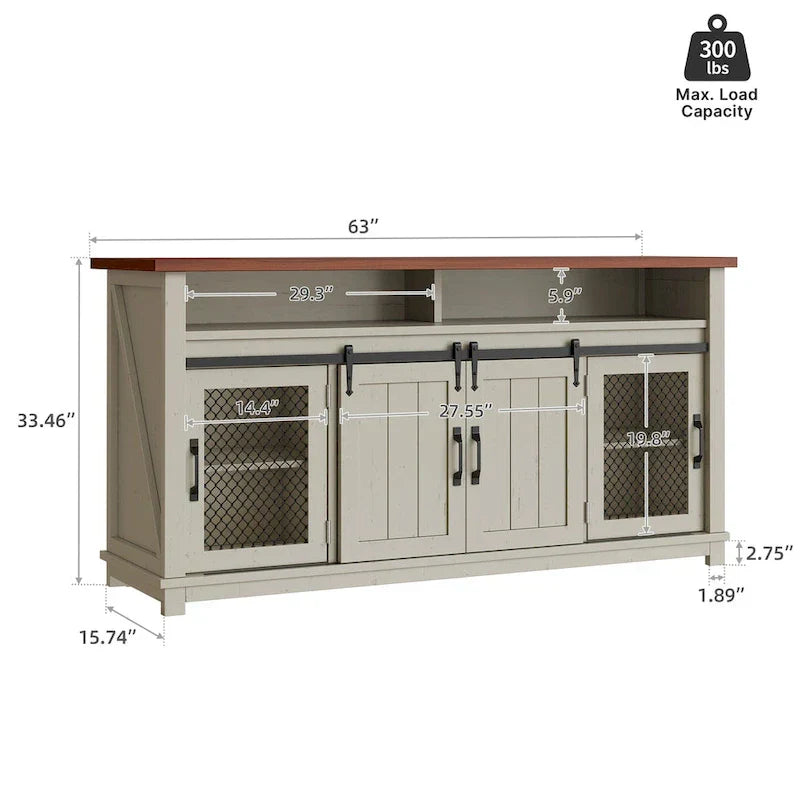 1787383341_rjKjSETG Sideboard, Farmhouse Industrial, Buffet szafka z Doors i Shelving
