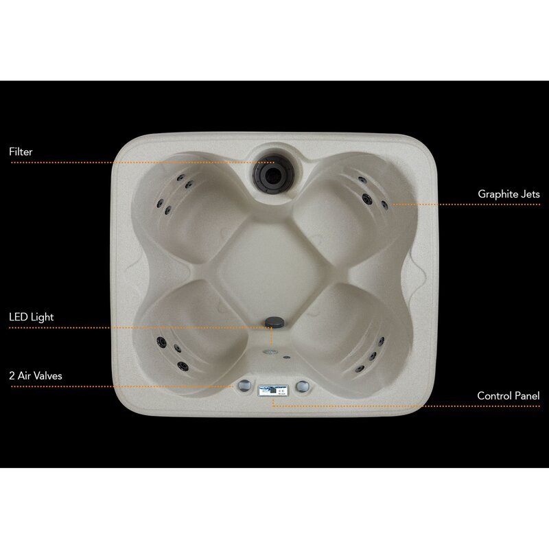 LS100 4-osobowy 13-Jet Rectangular Plug i zabawa goracy wanna