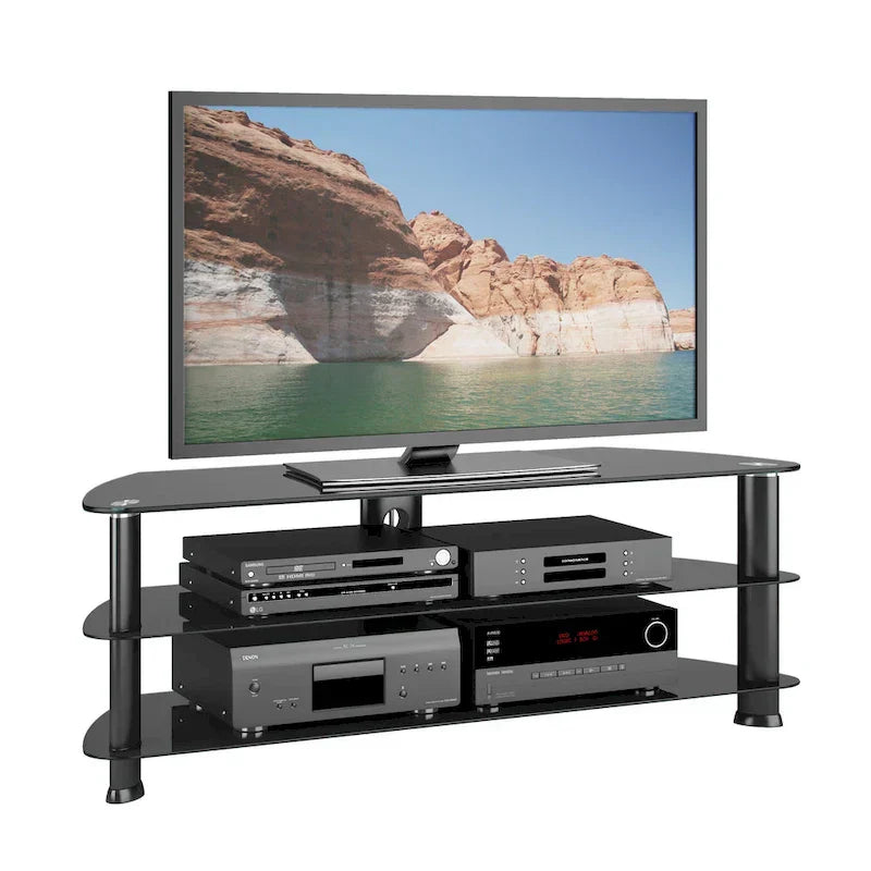 Satin czarny Corner szafka RTV, do Tvs Up to 65 cali