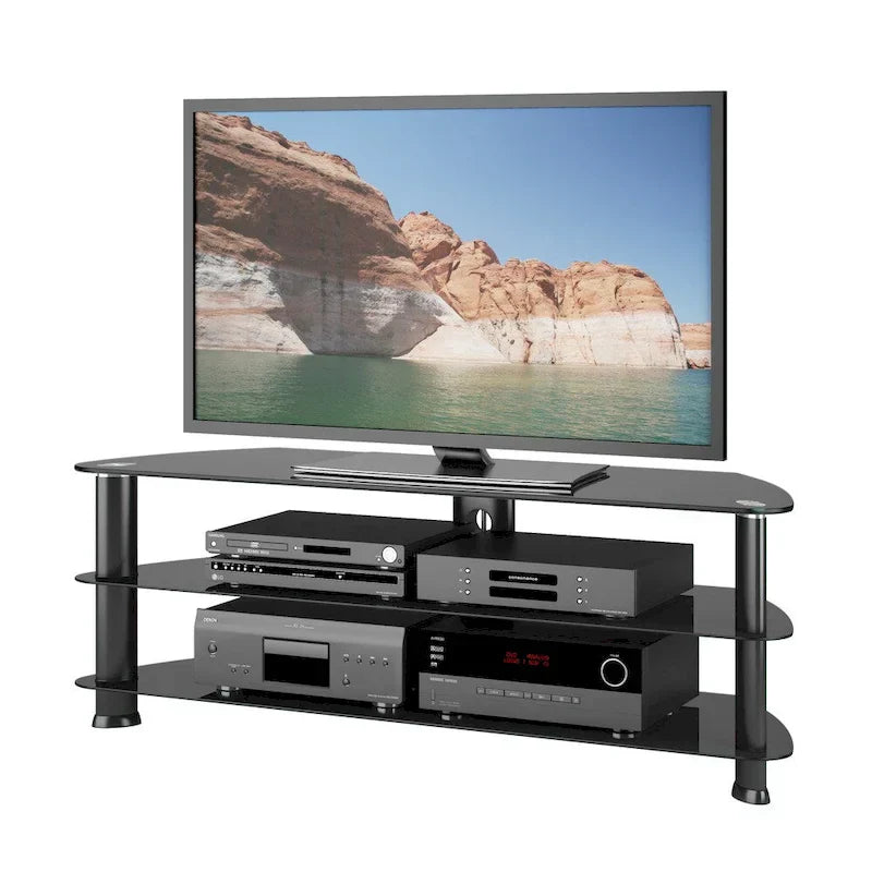 Satin czarny Corner szafka RTV, do Tvs Up to 65 cali