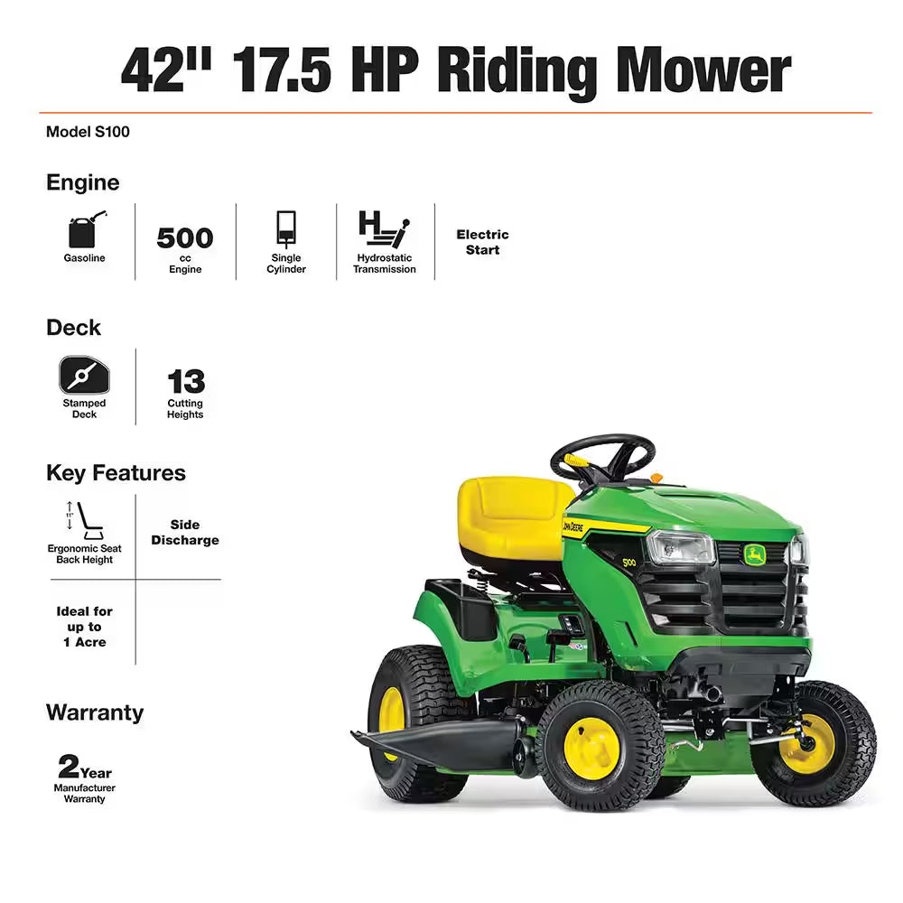 S100 42 jezdny kosiarka do trawy, 17.5-HP gazowy Hydrostatic napęd