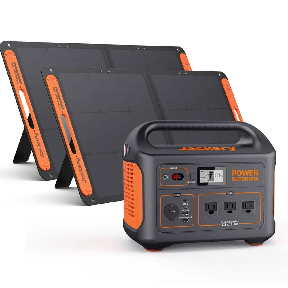 1787385316_aRaZObwK Solar Generator - 1000W Output/2000W Peak Portable Power Station Explorer 880-Push Start, w/2-Solar Panels - Designed for Outdoors