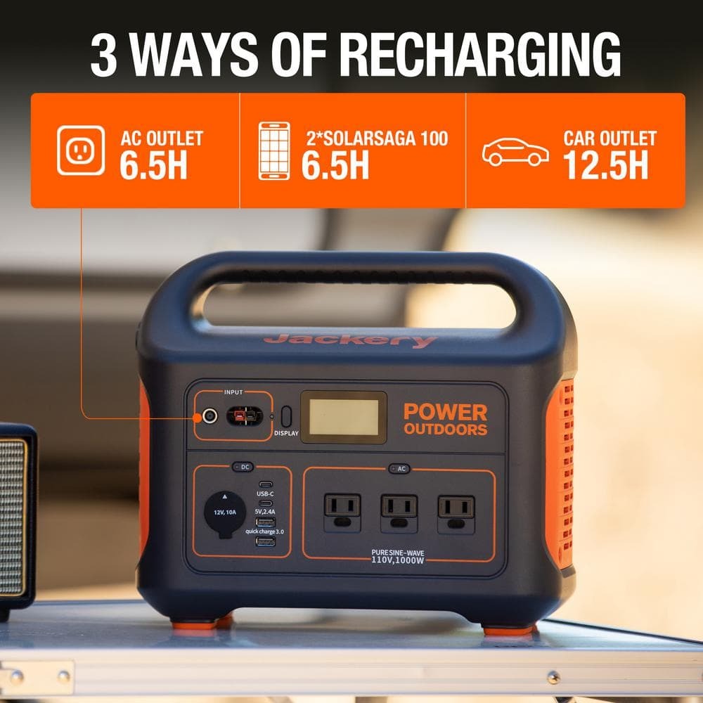 1787385325_jrzJzvMe Solar Generator - 1000W Output/2000W Peak Portable Power Station Explorer 880-Push Start, w/2-Solar Panels - Designed for Outdoors
