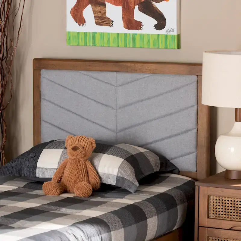 Headboard, Twin, w szary, nowoczesny i Contemporary tkanina i drewno design