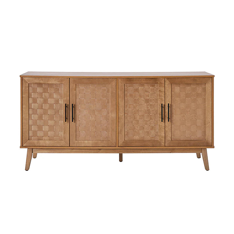 63 szeroki Sideboard z Maple Veneer Woven szafka Doors