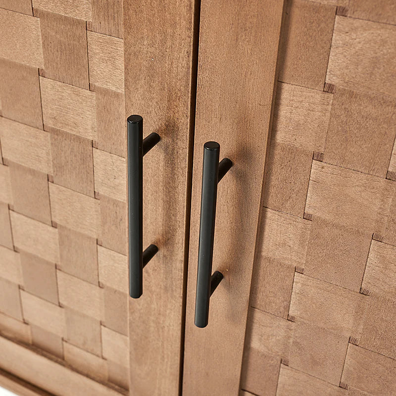 63 szeroki Sideboard z Maple Veneer Woven szafka Doors