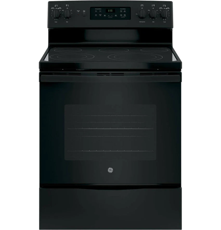 30 cali Freestanding elektryczny kuchenka, czarny, Dual-element Cooktop, Convection piekarnik, Self-cleaning