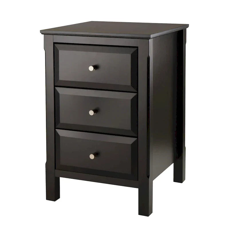1787388692_XjcmAlIU Nightstand - Elegant Black Wooden, Featuring 3 Generous Storage Drawers - Dimensions, 15.75L X 15.75W X 23.63H