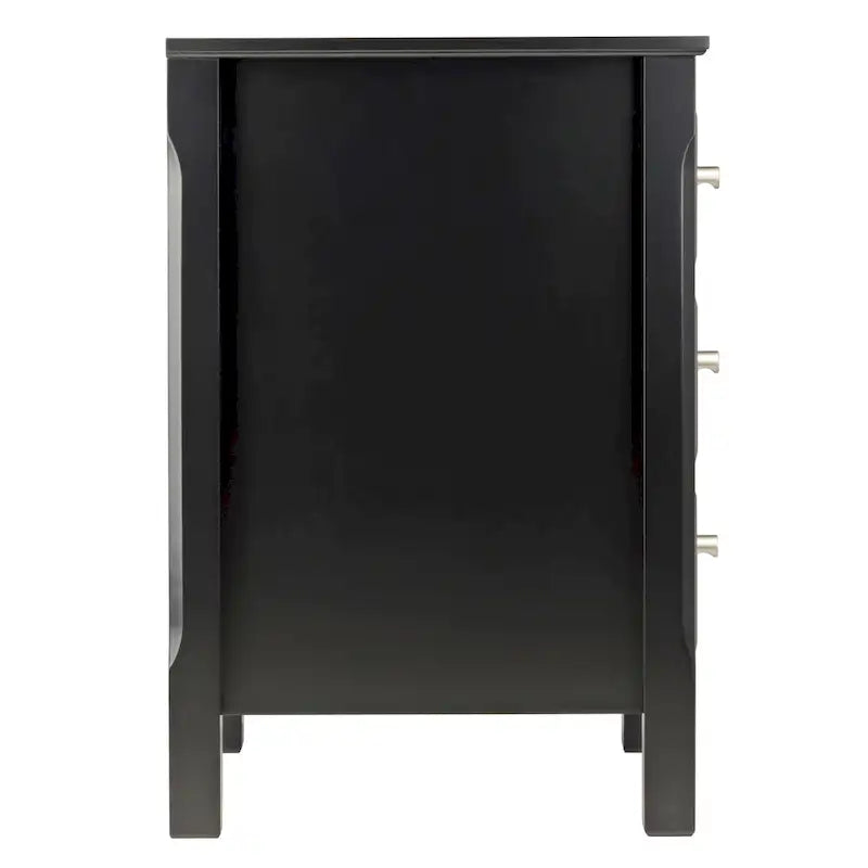 1787388699_unP1AiRN Nightstand - Elegant Black Wooden, Featuring 3 Generous Storage Drawers - Dimensions, 15.75L X 15.75W X 23.63H