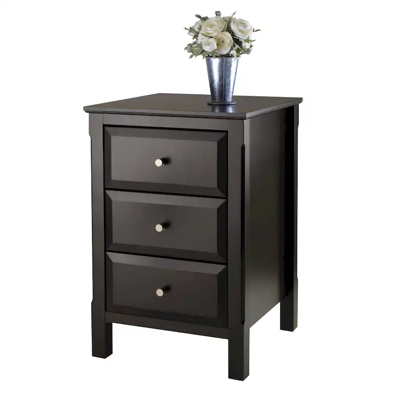 1787388720_AVSfhY7H Nightstand - Elegant Black Wooden, Featuring 3 Generous Storage Drawers - Dimensions, 15.75L X 15.75W X 23.63H