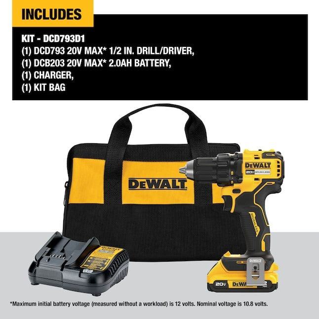 Akumulator, 20-V maks 1/2-w Keyless Brushless bezprzewodowy wiertarka (1, ładowarka i miękki torba w zestawie)