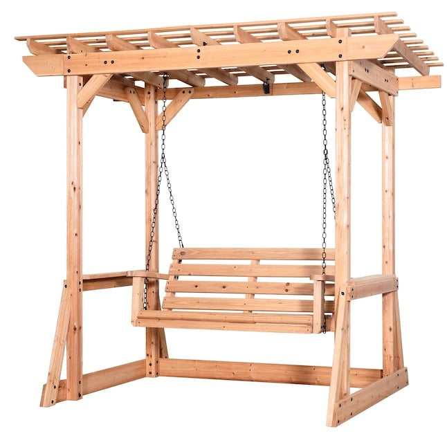 Callahan 2-osobowy brązowy Cedar zewnętrzny huśtawka