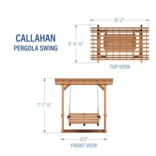 Callahan 2-osobowy brązowy Cedar zewnętrzny huśtawka