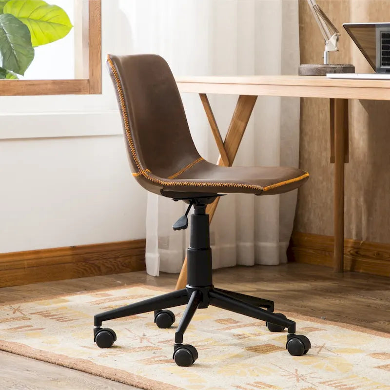 1787392448_M28FTSpu Antique brązowy Faux skora 360-Degree obrotowy krzeslo biurowe z powietrza podnośnik