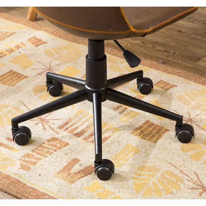 1787392464_q4zRMDKR Antique brązowy Faux skora 360-Degree obrotowy krzeslo biurowe z powietrza podnośnik