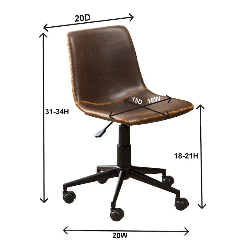 1787392471_v7gpHKik Antique brązowy Faux skora 360-Degree obrotowy krzeslo biurowe z powietrza podnośnik