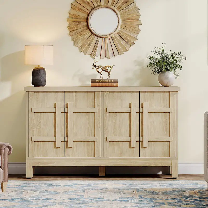 1787393655_X517nvV0 55-cali Rustic drewno Farmhouse Buffet szafka z Ample magazynowy