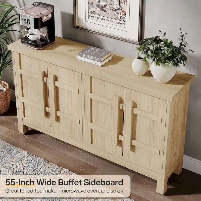 1787393666_FCd4ssyR 55-cali Rustic drewno Farmhouse Buffet szafka z Ample magazynowy