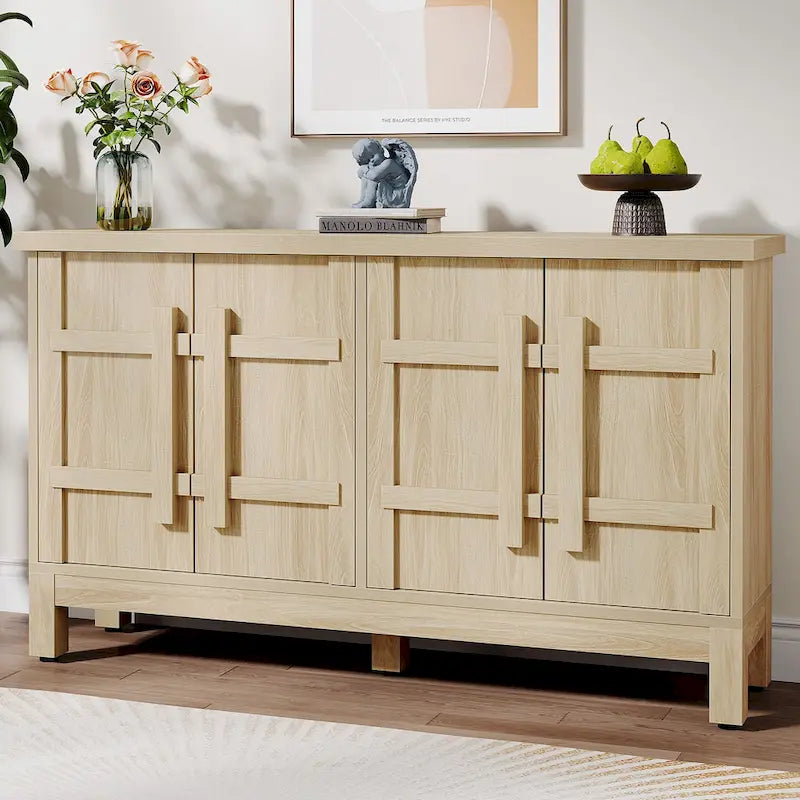 1787393683_nqMdlgDi 55-cali Rustic drewno Farmhouse Buffet szafka z Ample magazynowy