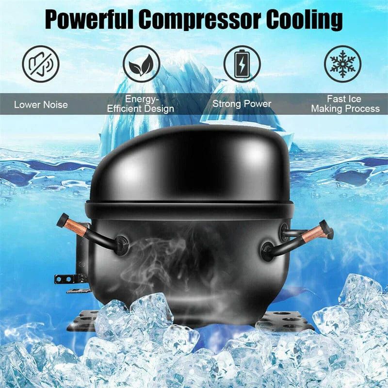 Countertop Ice Maker Machine - 48LBS/24H Stainless Steel - Featuring Self-clean Function LCD Display Ice Scoop Basket