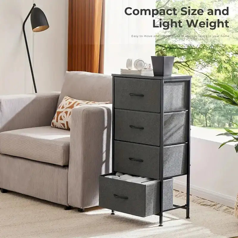 1787394364_9spyH2Bv Dresser - 4-Drawer Fabric, Designed for Bedroom - Tall Storage Organizer for Clothing, Closet, Kids' Room, And Cabinet