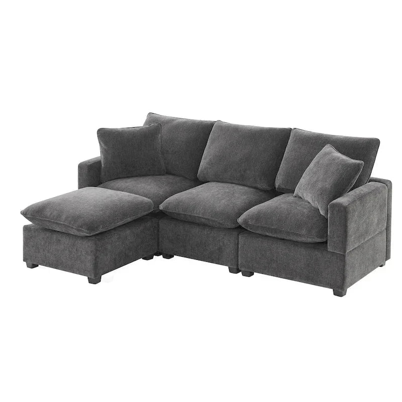 4-Seater L-shaped Modular Chenille Sectional sofa