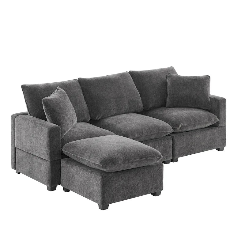 4-Seater L-shaped Modular Chenille Sectional sofa