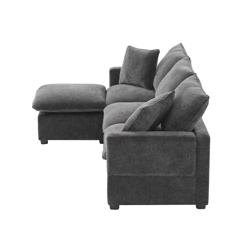 4-Seater L-shaped Modular Chenille Sectional sofa