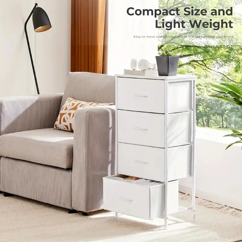 1787394399_ve6Gbq84 Dresser - 4-Drawer Fabric, Designed for Bedroom - Tall Storage Organizer for Clothing, Closet, Kids' Room, And Cabinet