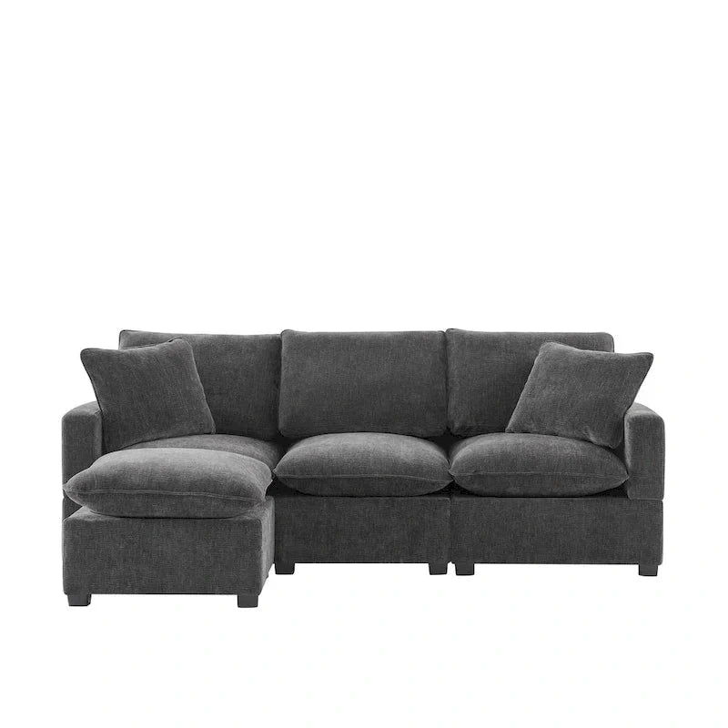4-Seater L-shaped Modular Chenille Sectional sofa