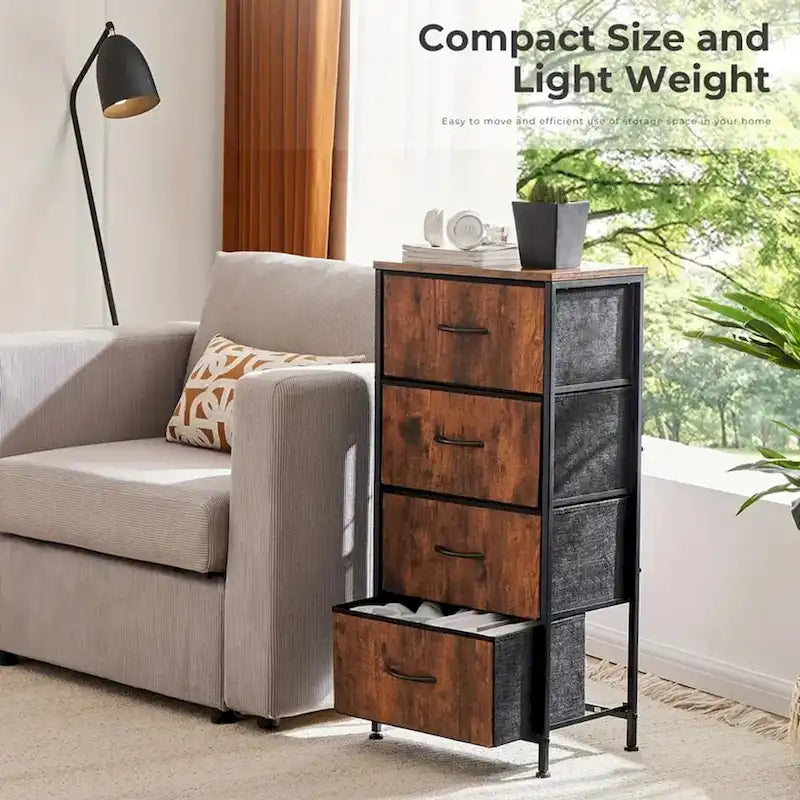 1787394410_a3mNpuzs Dresser - 4-Drawer Fabric, Designed for Bedroom - Tall Storage Organizer for Clothing, Closet, Kids' Room, And Cabinet