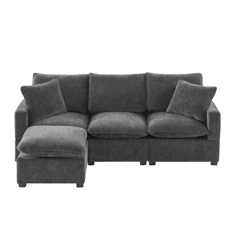 4-Seater L-shaped Modular Chenille Sectional sofa